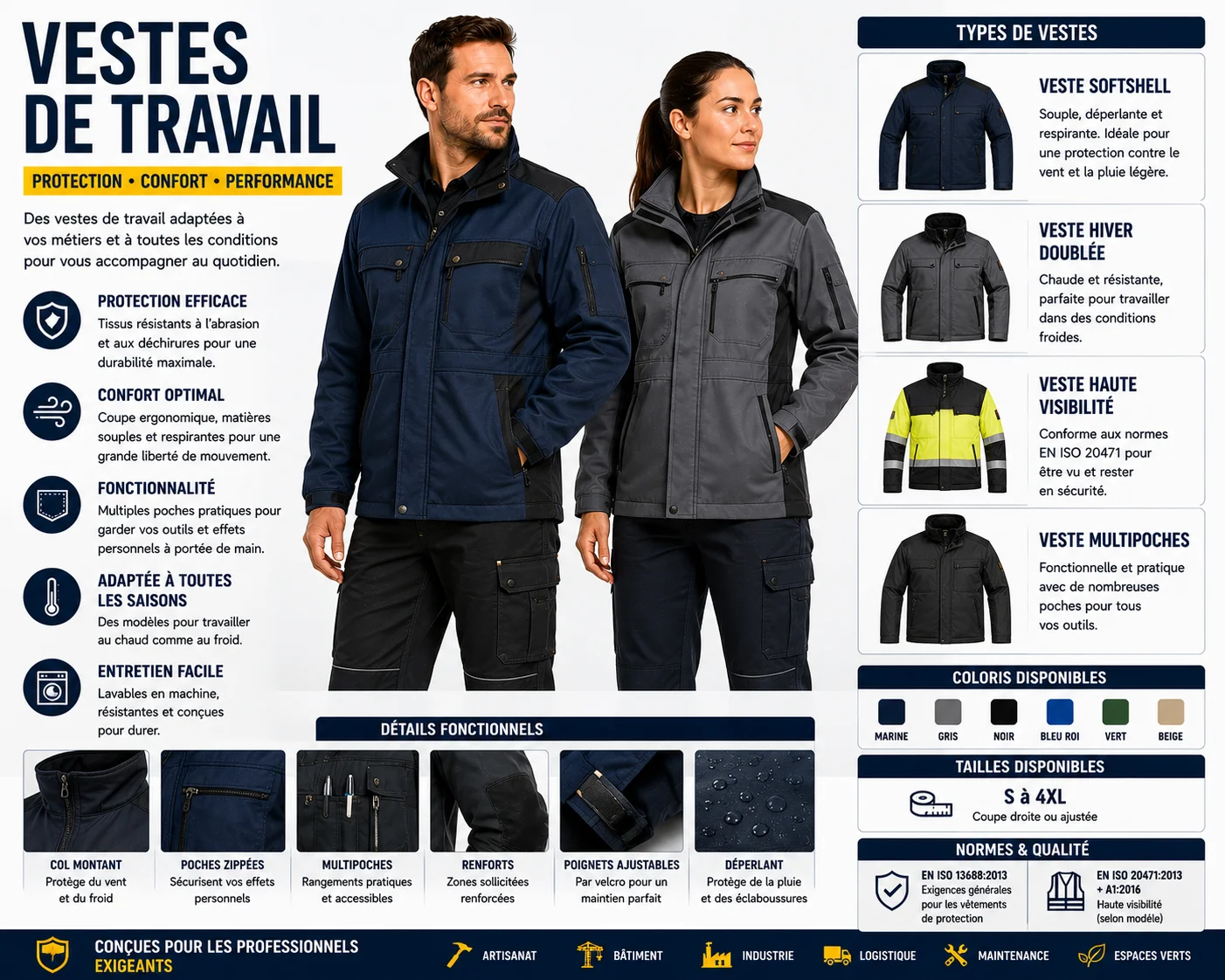 Vestes de travail